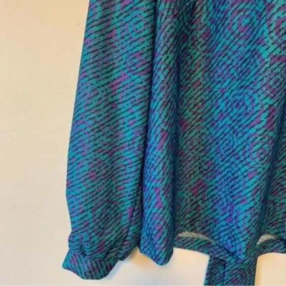 Dopamine clothing style vintage 90’s top teal purple Size large - Picture 3 of 8